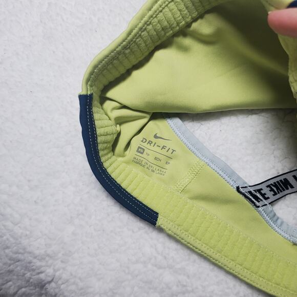 Nike Women's Swoosh Colorblock Medium Support Sports Bra XS Blue Green Mesh - Picture 6 of 8